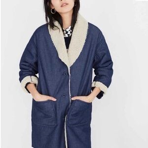 Madewell Sherpa Bonded Denim Cocoon Coat- med